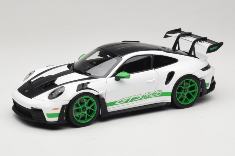 Porsche 911 992 GT3 RS Tribute to Carrera RS White Python Green Norev 1:18 187372 Metal