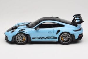 Porsche 911 992 GT3 RS Weissach Pack Gulf Blue Norev 1:18 187367 Metal - imagem 4 de 8