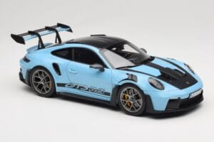 Porsche 911 992 GT3 RS Weissach Pack Gulf Blue Norev 1:18 187367 Metal - imagem 6 de 8