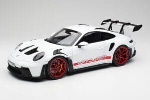 Porsche 911 992 GT3 RS Branco & Pyro Vermelho Norev 1:12 127530 Metal