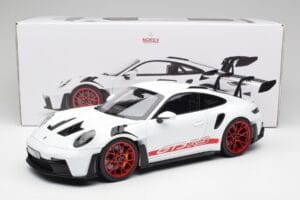 Porsche 911 992 GT3 RS Branco & Pyro Vermelho Norev 1:12 127530 Metal - imagem 6 de 6