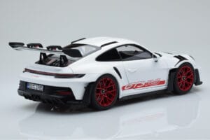 Porsche 911 992 GT3 RS Branco Pyro Vermelho Norev 1:18 187352 Metal - imagem 3 de 8
