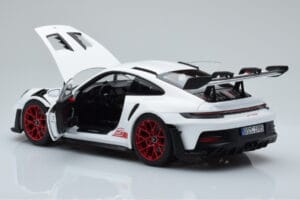 Porsche 911 992 GT3 RS Branco Pyro Vermelho Norev 1:18 187352 Metal - imagem 5 de 8