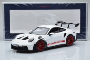Porsche 911 992 GT3 RS Branco Pyro Vermelho Norev 1:18 187352 Metal - imagem 8 de 8