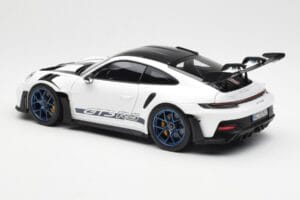Porsche 911 992 GT3 Weissach Package Branco & Azul Índigo Norev 1:18 187353 Metal - imagem 7 de 8