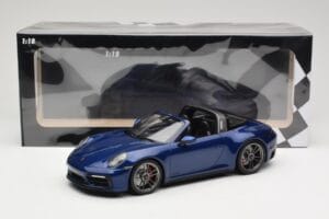 Porsche 911 992 Targa 4 GTS Blue Metallic Minichamps 1:18 155061060 Metal - imagem 6 de 6