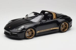 Porsche 911 992 Targa Porsche Design Preto & Dourado Concept Minichamps 1:18 PORSCHE001 Metal