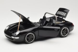 Porsche 911 993 Carrera Cabriolet Preto Bburago 1:18 3090-M1 Metal - imagem 2 de 8