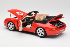 Porsche 911 993 Carrera Cabriolet Vermelho Bburago 1:18 3090 Metal - imagem 5 de 8