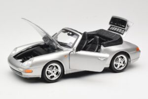 Porsche 911 993 Carrera Cabriolet Prata Bburago 1:18 18-12039 Metal - imagem 2 de 8