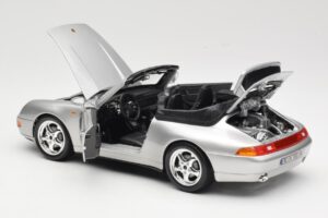 Porsche 911 993 Carrera Cabriolet Prata Bburago 1:18 18-12039 Metal - imagem 5 de 8