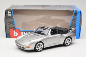 Porsche 911 993 Carrera Cabriolet Prata Bburago 1:18 18-12039 Metal - imagem 8 de 8