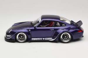 Porsche 911 993 RWB Army Girl Roxo GT Spirit 1:18 GT562 Resina - imagem 3 de 6