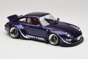 Porsche 911 993 RWB Army Girl Roxo GT Spirit 1:18 GT562 Resina - imagem 4 de 6