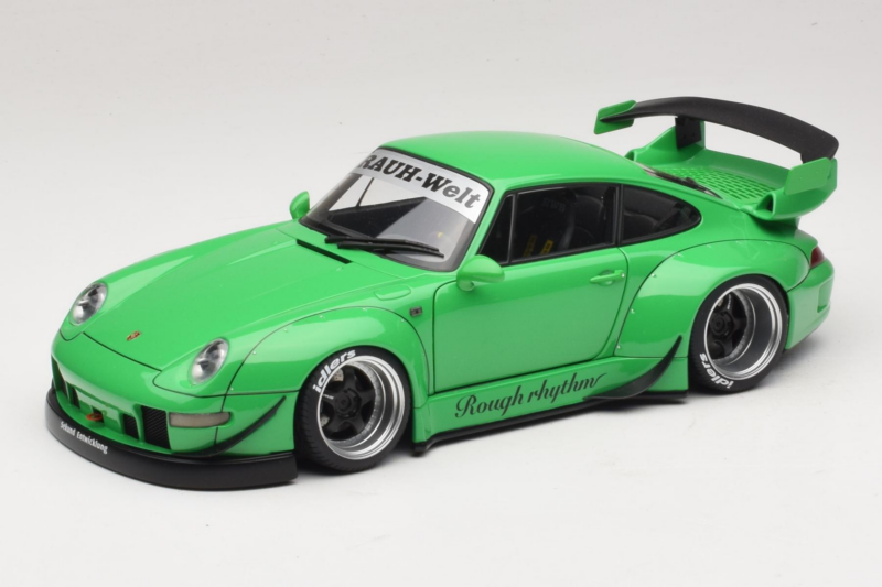 Porsche 911 993 RWB Verde Gun Grey Wheels AUTOart 1:18 78151 Compósito