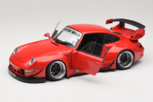 Porsche 911 993 RWB Vermelho Gun Grey Wheels AUTOart 1:18 78153 Compósito - imagem 2 de 8