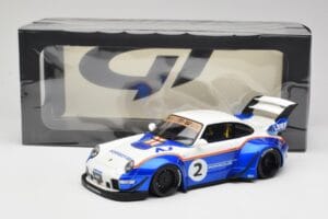 Porsche 911 993 RWB X Liberty Walk Branco Com Azul GT Spirit 1:18 GT530 Resina - imagem 8 de 8