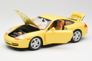 Porsche 911 996 Carrera Amarelo Bburago 1:18 30085-M1 Metal - imagem 2 de 8