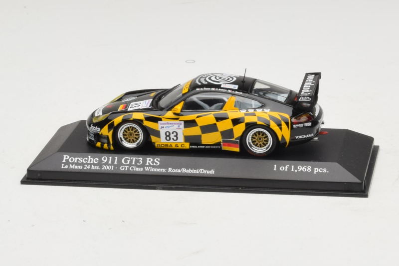 Porsche 911 996 GT3 RS #83 Rosa / Babini 24 Hours of Le Mans 2001 Minichamps 1:43 400016983 Metal