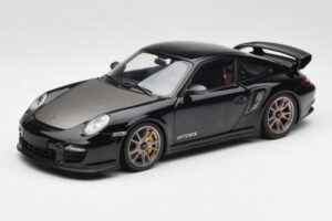 Porsche 911 997 GT2 RS Preto & Prata Rodas Minichamps 1:18 100069401 Metal