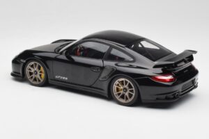 Porsche 911 997 GT2 RS Preto & Prata Rodas Minichamps 1:18 100069401 Metal - imagem 7 de 8