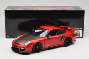 Porsche 911 997 GT2 RS Vermelho Com Jantes Pretas Minichamps 1:18 100069407 Metal - imagem 8 de 8