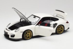 Porsche 911 997 GT2 RS Branco & Dourado Rodas Minichamps 1:18 100069406 Metal - imagem 2 de 8