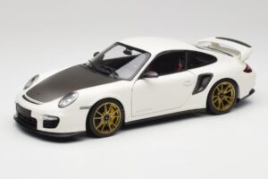 Porsche 911 997 GT2 RS Branco & Dourado Rodas Minichamps 1:18 100069406 Metal