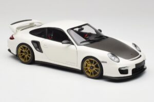 Porsche 911 997 GT2 RS Branco & Dourado Rodas Minichamps 1:18 100069406 Metal - imagem 6 de 8
