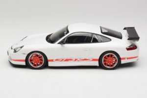 Porsche 911 996 GT3 RS Branco Faixa Vermelha Minichamps 1:18 155062020 Metal - imagem 3 de 6