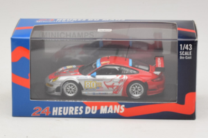 Porsche 911 997 GT3 RSR #80 J. Bergmeister / S. Neiman / D. Law 24 Hours of Le Mans 2009 Minichamps 1:43 400096980 Metal - imagem 4 de 4