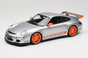 Porsche 911 997.1 GT3 RS Prata com Jantes Laranja Minichamps 1:18 155062120 Metal