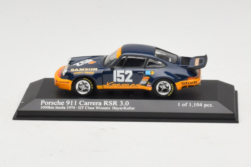 Porsche 911 RSR 3.0 #152 H. Heyer / Keller Imola 1974 Class Winners Minichamps 1:43 430746952 Metal