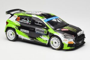 Skoda Fabia Rally2 #23 O. Solberg / E. Edmondson Rally Monte Carlo 2023 IXO 1:18 18RMC155A Metal - imagem 4 de 6