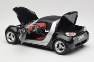 Smart Roadster Preto Bburago 1:18 34099-M1 Metal - imagem 5 de 8