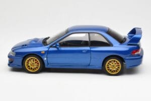 Subaru Impreza 22B Upgraded Version Azul Com Jantes Douradas AUTOart 1:18 78602 Metal - imagem 4 de 8