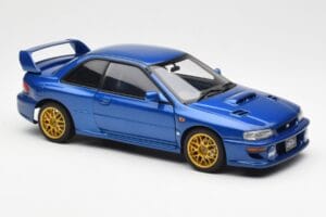Subaru Impreza 22B Upgraded Version Azul Com Jantes Douradas AUTOart 1:18 78602 Metal - imagem 6 de 8