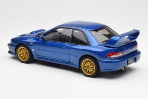 Subaru Impreza 22B Upgraded Version Azul Com Jantes Douradas AUTOart 1:18 78602 Metal - imagem 7 de 8