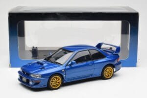 Subaru Impreza 22B Upgraded Version Azul Com Jantes Douradas AUTOart 1:18 78602 Metal - imagem 8 de 8