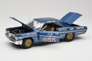 Pontiac Catalina Super Duty Super Stock #655 Azul 1962 Auto World 1:18 AW201/06 Metal - imagem 2 de 8