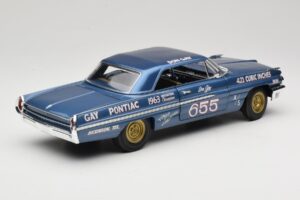 Pontiac Catalina Super Duty Super Stock #655 Azul 1962 Auto World 1:18 AW201/06 Metal - imagem 3 de 8