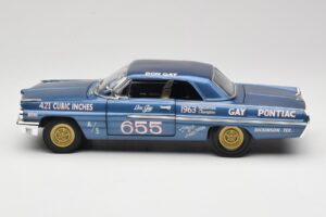 Pontiac Catalina Super Duty Super Stock #655 Azul 1962 Auto World 1:18 AW201/06 Metal - imagem 4 de 8
