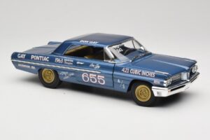 Pontiac Catalina Super Duty Super Stock #655 Azul 1962 Auto World 1:18 AW201/06 Metal - imagem 6 de 8