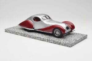 Talbot-Lago T150 C-SS Coupe Prata Vermelho Minichamps 1:18 107117121 Resina - imagem 4 de 6