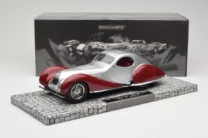Talbot-Lago T150 C-SS Coupe Prata Vermelho Minichamps 1:18 107117121 Resina - imagem 6 de 6