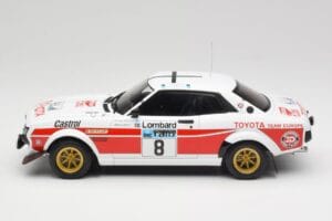 Toyota Celica 2000 GT RA21 #8 H. Mikkola / A. Hertz RAC Rally 1977 IXO 1:18 18RMC189A Metal - imagem 3 de 6