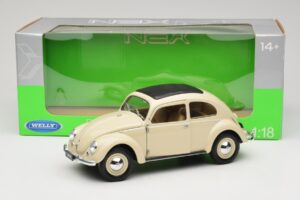 Volkswagen Beetle Type 1 Classic Branco Welly 1:18 18040W Metal - imagem 8 de 8