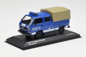 Volkswagen T3 Double Cab Flatbed THW Hannover Minichamps 1:43 400055290 Metal - imagem 2 de 4