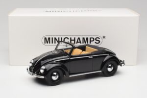 Volkswagen Beetle Type 1 Hebmuller Cabriolet Preto Minichamps 1:18 107054232 Metal - imagem 6 de 6