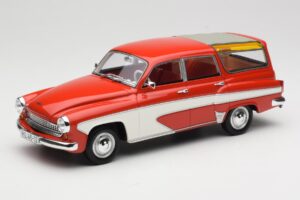 Wartburg 311 Camping Deluxe Vermelho Branco BoS Models 1:18 BOS037 Resina